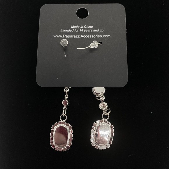 Paparazzi Fashion Jewelry Glass Slipper Sparkle White Hook Earrings - Picture 3 of 3